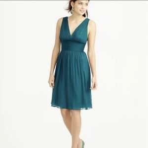 J. Crew Ava Silk Chiffon Dress in Burgandy